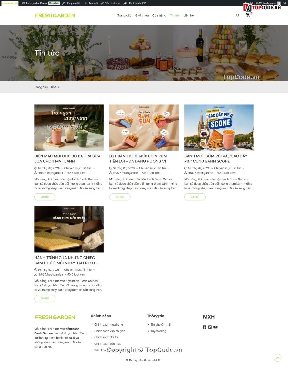bán bánh ngọt,bán bánh,Code web,Sharecode,Web bán hàng,Theme WordPress
